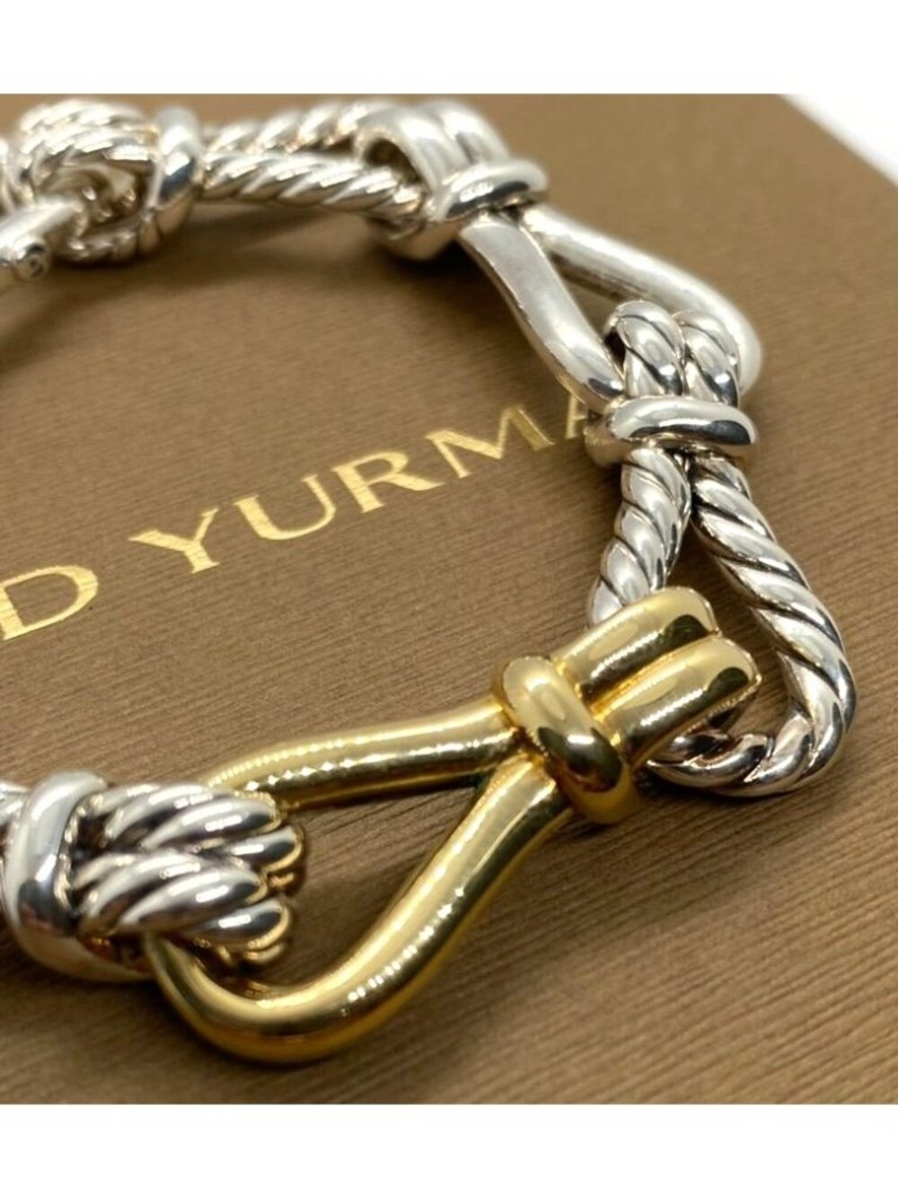 David Yurman 14mm Thoroughbred Loop Chain Bracelet 925 750 - Picture 6 of 12